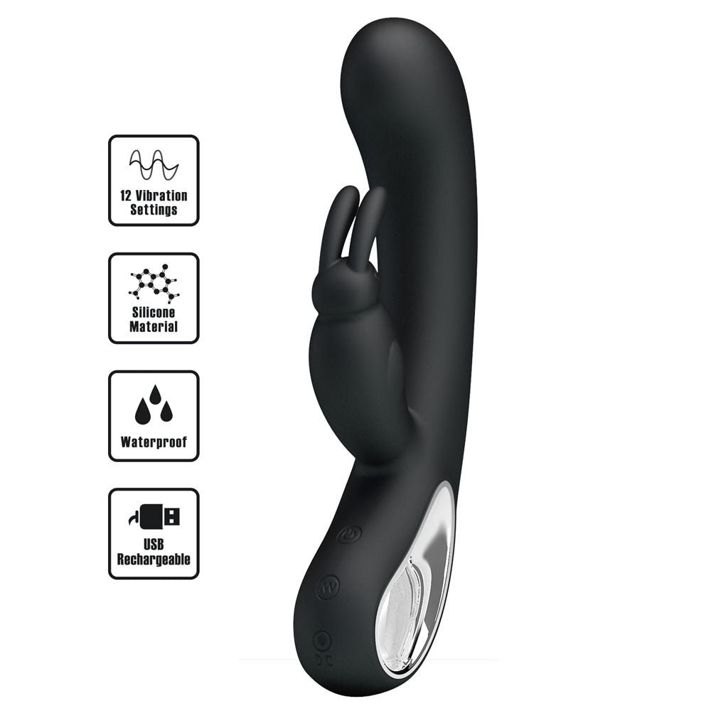 Party Up COLIN Rabbit Vibe -  -  21 cm USB Rechargeable Rabbit Vibrator with 12 vibration settings and waterproof design.