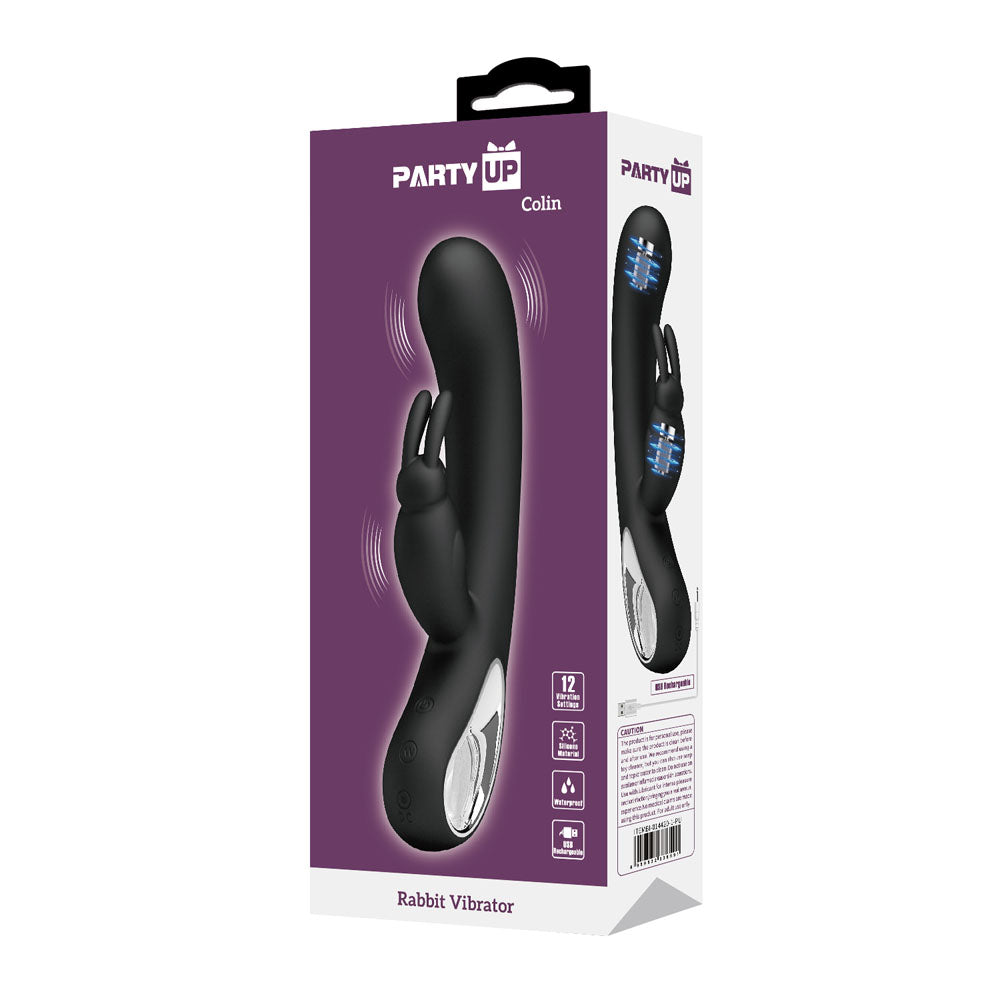 Party Up COLIN Rabbit Vibe -  -  21 cm USB Rechargeable Rabbit Vibrator packaging image.