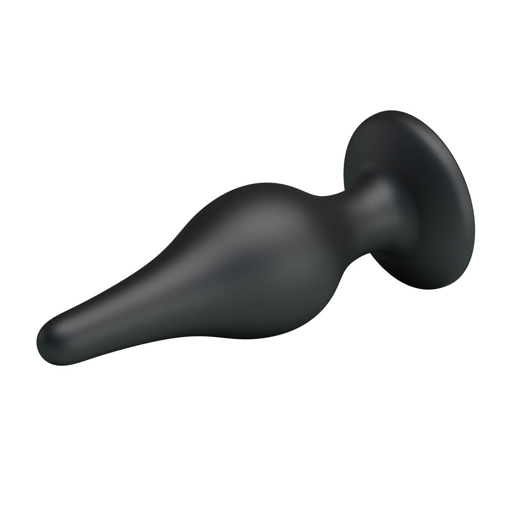 Party Up JEFFREY Butt Plug -  14 cm Butt Plug, black silicone anal toy for intimate fun.