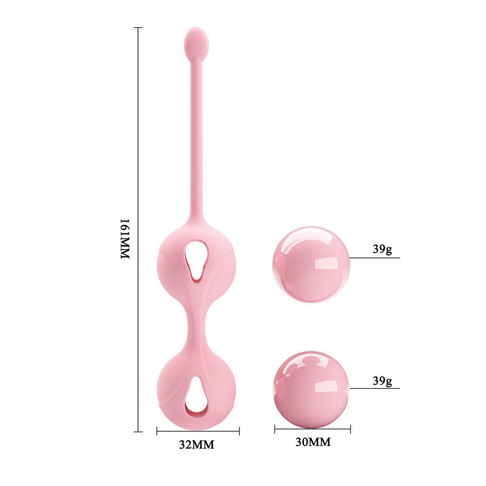 Party Up REBECCA Kegel Balls -  -  Kegel Balls, pink silicone kegel balls with dimensions 161mm and 32mm, intimate essentials for her.