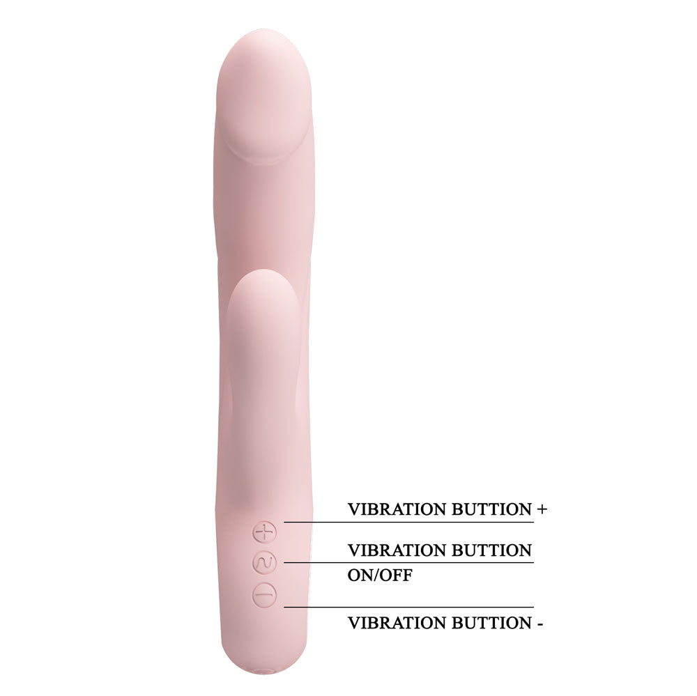 Party Up DAVE Rabbit Vibe -  -  19 cm USB Rechargeable Rabbit Vibrator with control buttons for vibrations.