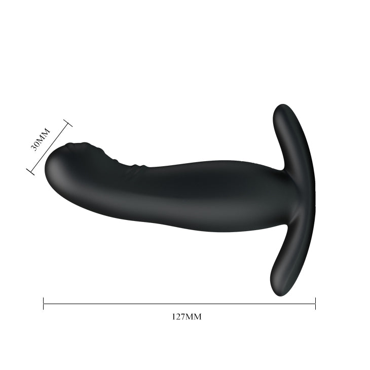 MR PLAY Prostate Massager -  USB Rechargeable Prostate Massager with Flicking Tip, smooth black material, unique shape.
