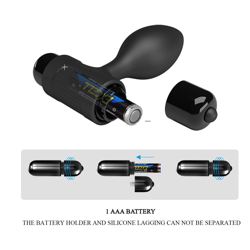 Party Up KEN Vibrating Butt Plug -  8.6 cm Vibrating Butt Plug with battery holder and silicone lagging.