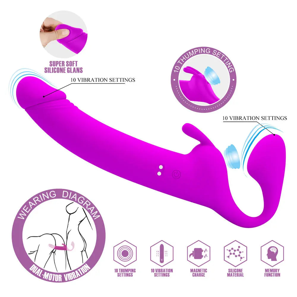 Party Up OLIVER Strapless Strap-On -  28.3 cm USB Rechargeable Strapless Strap-On Party Up Discreet Intimate Essentials.