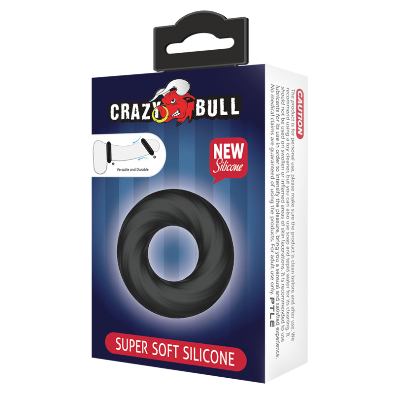 CRAZY BULL Cock Ring -  Cock Ring packaging featuring super soft silicone design.