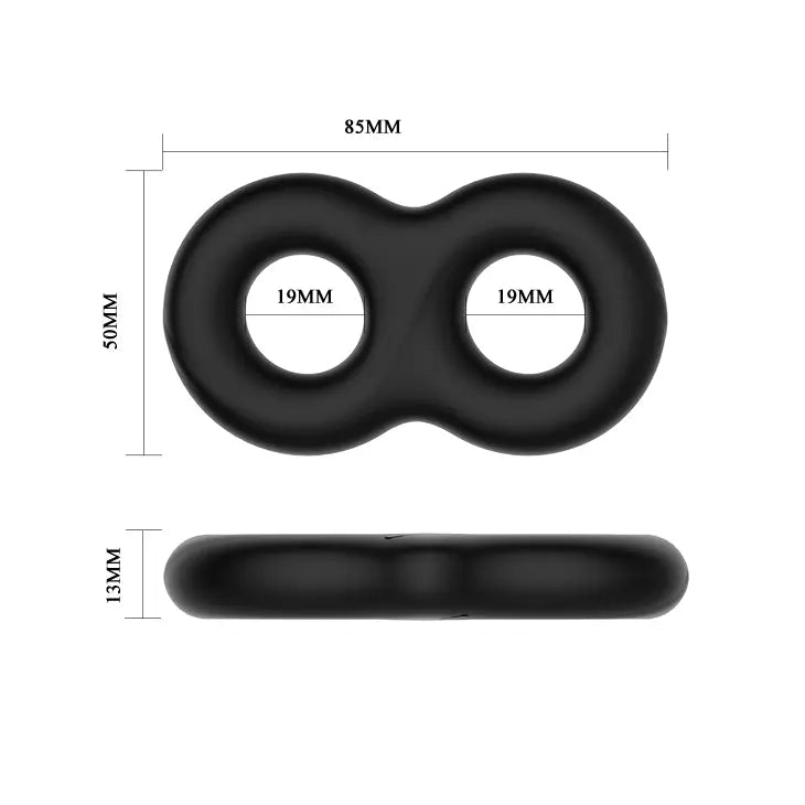 CRAZY BULL Double Donut Cock & Ball Ring -  Cock & Ball Ring Crazy Bull Discreet Intimate Essentials.