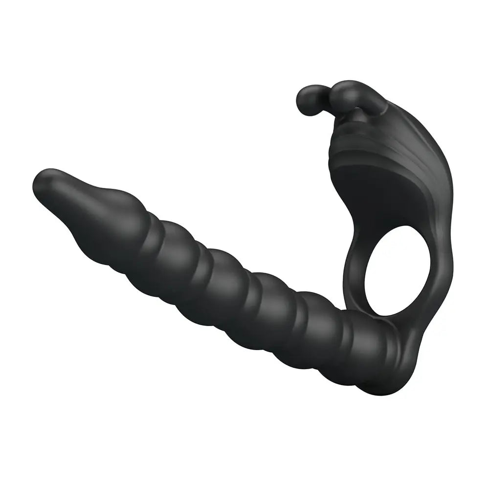 Affordable quality Party Up MARCUS Ring & Anal Plug -  USB Rechargeable Vibrating Cock Ring with Double Penetrator  from Party Up by Discreet Intimate Essentials with Discreet Delivery 