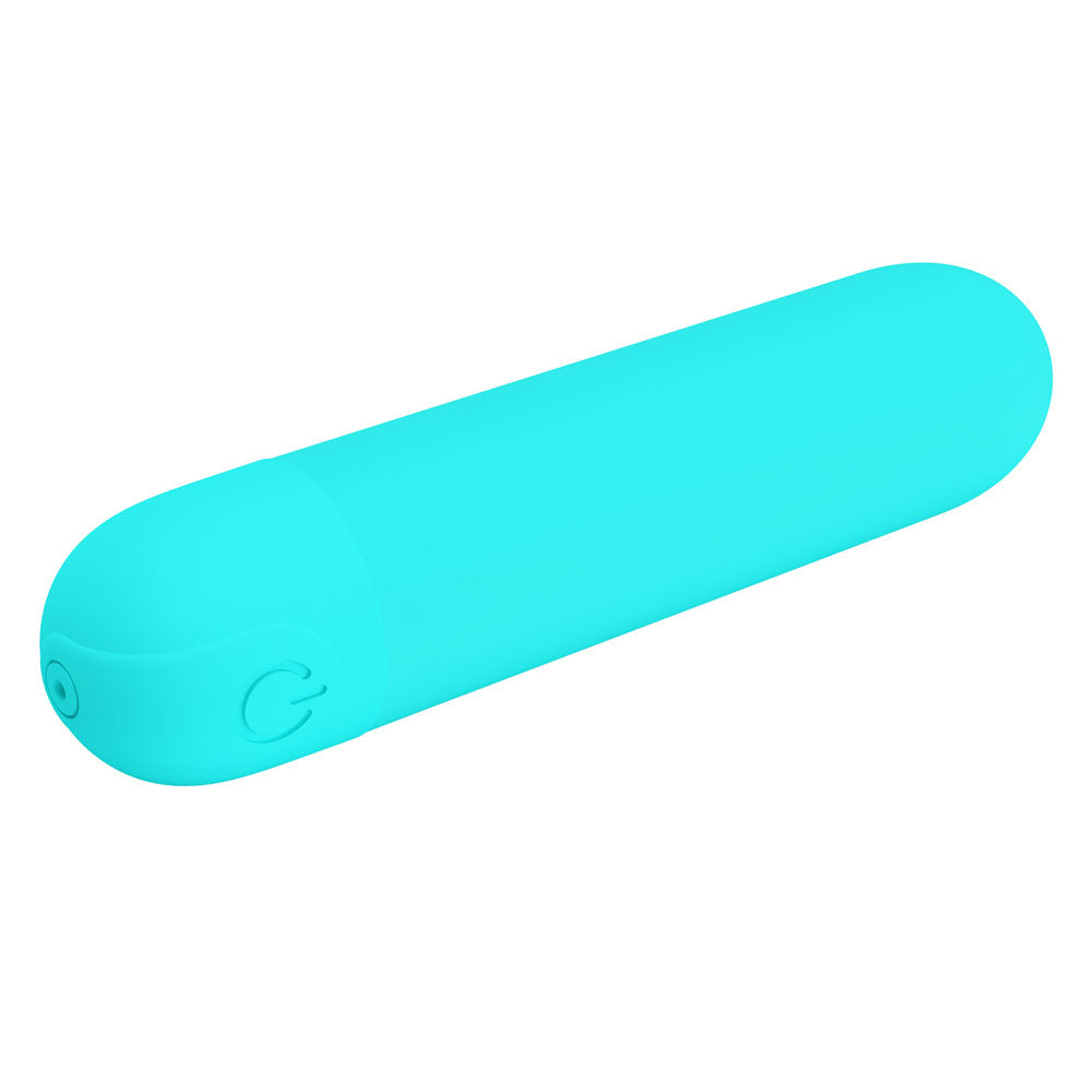 Party Up HARRY Mini Bullet - Teal - Teal 8 cm USB Rechargeable Bullet for intimate essentials for her.