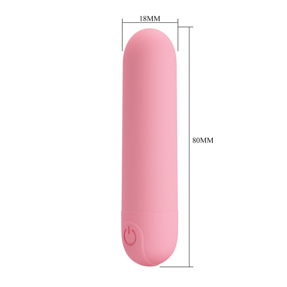 Party Up HENRY Mini Bullet -  -  8 cm USB Rechargeable Bullet in pink color with dimensions 18mm x 80mm.
