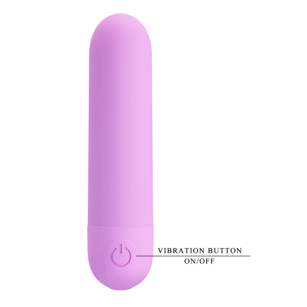 Party Up GREG Mini Bullet -  -  8 cm USB Rechargeable Bullet in purple with vibration button.