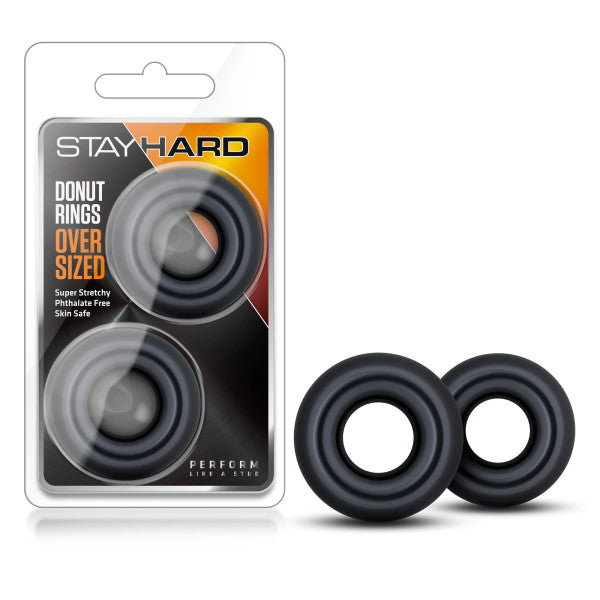 Stay Hard - Donut Rings Oversized -  Large Cock Rings - Set of 2 for enhanced stamina and performance.
