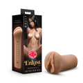 EnLust - Molly - Tan Vagina Stroker in packaging with plush design and ribbed interior for male pleasure.