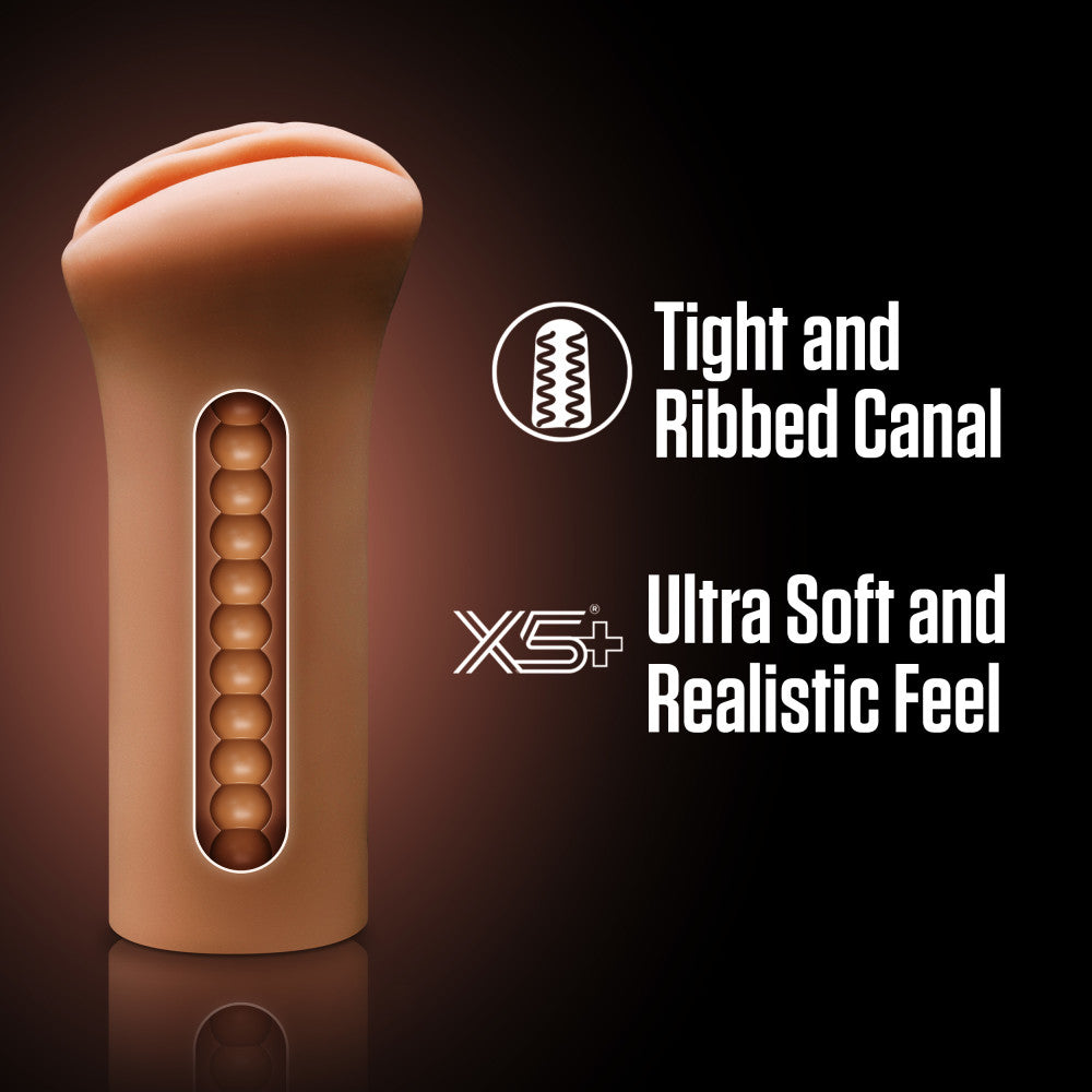 EnLust - Molly - Tan Vagina Stroker with tight and ribbed canal, ultra soft X5+ material for realistic feel.
