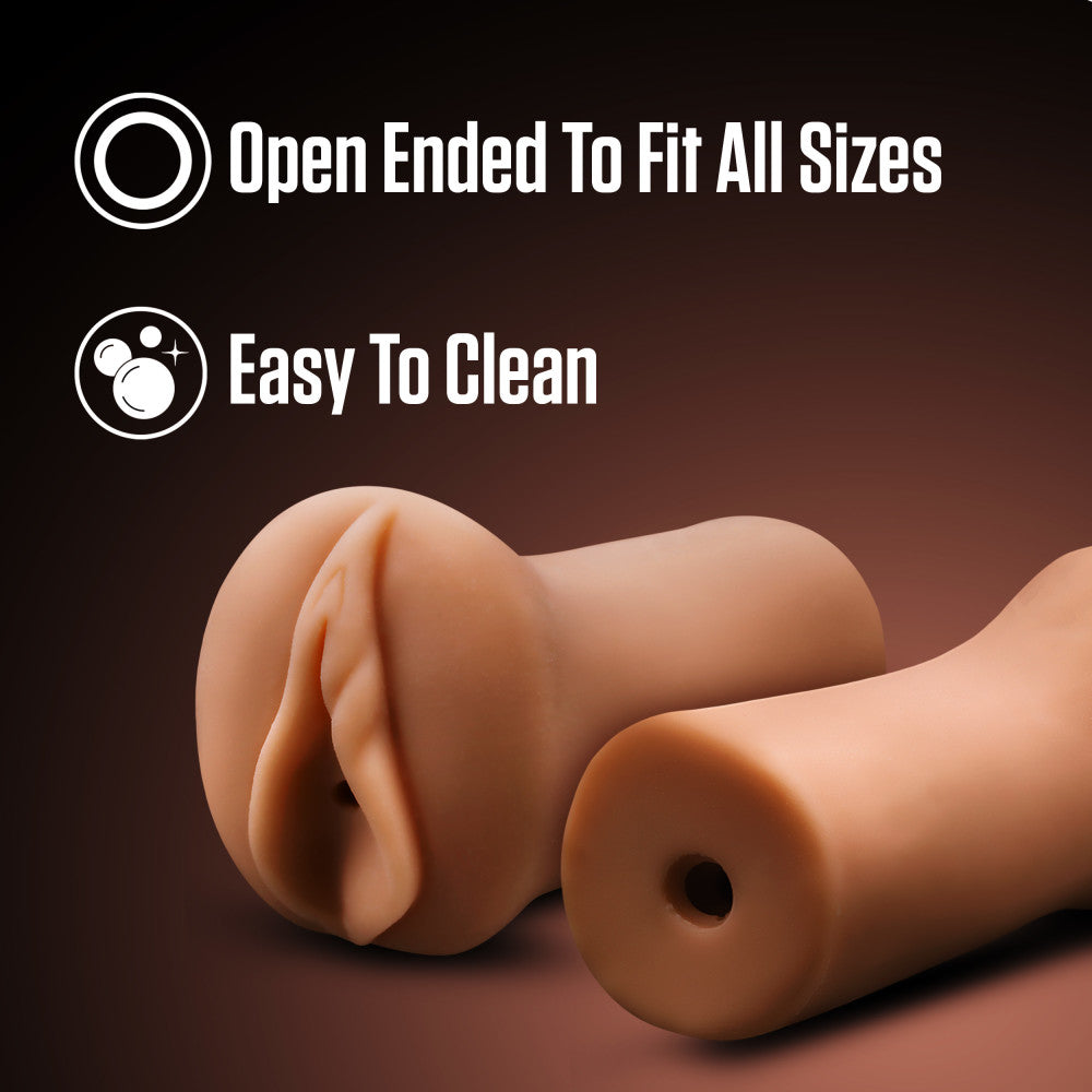 EnLust - Molly - Tan Vagina Stroker with open design for all sizes, easy to clean for ultimate convenience.