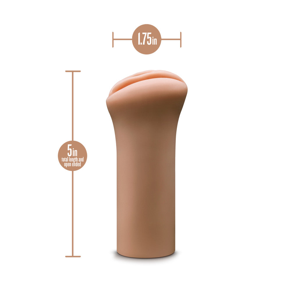 EnLust - Molly - Tan Vagina Stroker with dimensions 5in total length and 1.75in width.