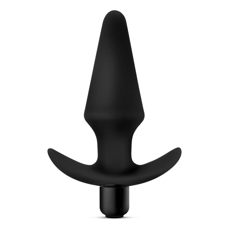 Anal Adventures Platinum Vibrating Plug, a tapered silicone vibrating butt plug with a powerful vibration bullet.