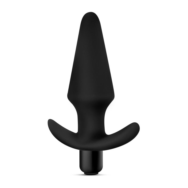 Anal Adventures Platinum Vibrating Plug -  12.7 cm (5'') Vibrating Butt Plug in sleek black silicone design.