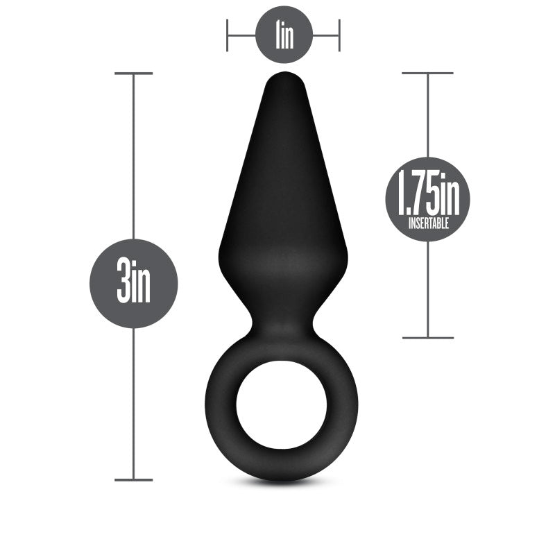 Anal Adventures Platinum Loop Plug - Small -  7.6 cm Butt Plug dimensions 3in tall and 1.75in insertable size