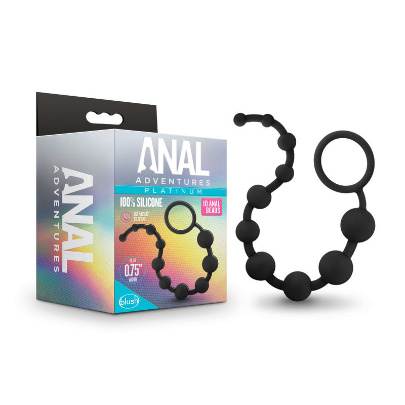 Anal Adventures Platinum 10 Anal Beads -  -  31.7 cm Anal Beads with packaging, made of 100% silicone.