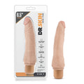 Dr. Skin Cock Vibe 7 - 8.5'' Cock -  21.6 cm Vibrating Dong packaging with realistic detail and twist-dial base.