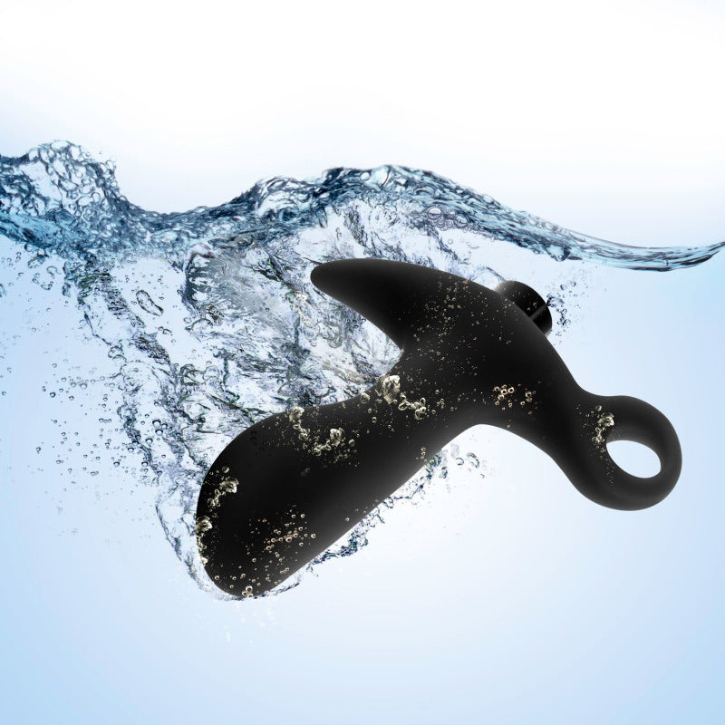 Anal Adventures Platinum Vibrating Prostate Massager 01 - 10.8 cm USB Rechargeable Prostate Massager submerged in water.