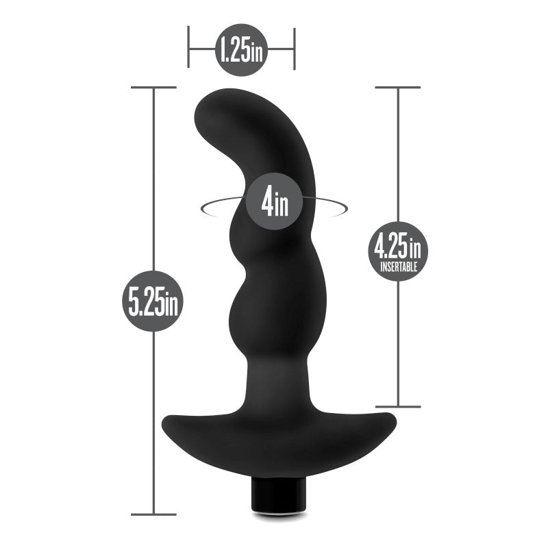 Anal Adventures Platinum Vibrating Prostate Massager 03 -  USB Rechargeable 15.2 cm Prostate Massager dimensions shown in image.
