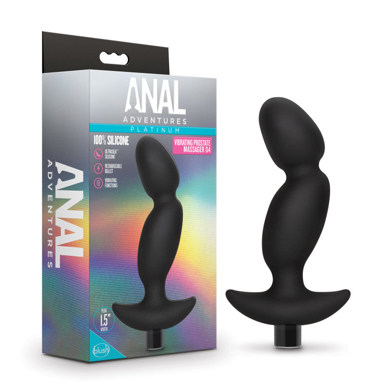 Anal Adventures Platinum Vibrating Prostate Massager 04 - 16.5 cm USB Rechargeable Prostate Massager with silicone design.