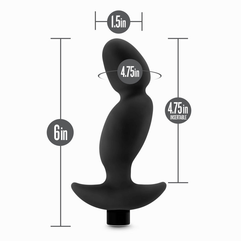 Anal Adventures Platinum Vibrating Prostate Massager 04 - 16.5 cm USB Rechargeable Prostate Massager dimensions illustration.