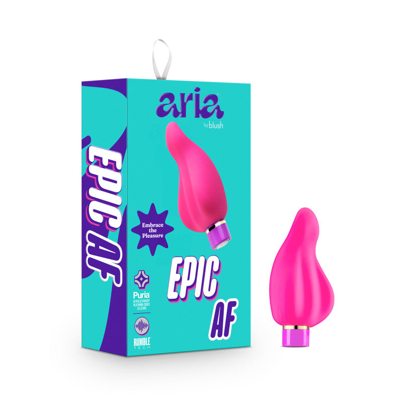 Aria Epic AF - Fuschia USB Rechargeable Stimulator with packaging, intimate essentials for her