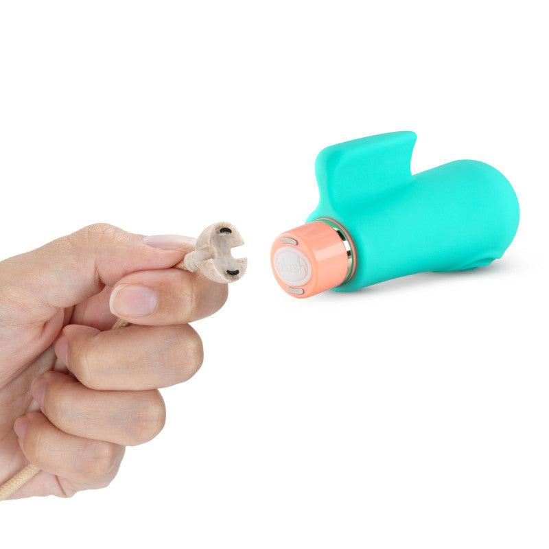 Aria Sensual AF - Teal USB Rechargeable Stimulator with Magna Charge USB magnetic charger.