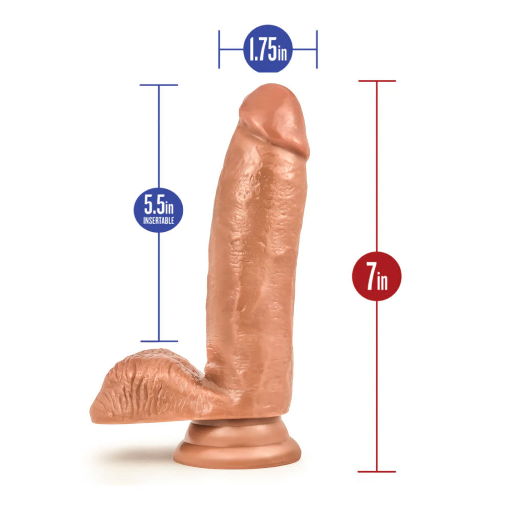 Coverboy - Manny The Fireman - Tan 17 cm (6.75'') Dong dimensions showing height and girth.