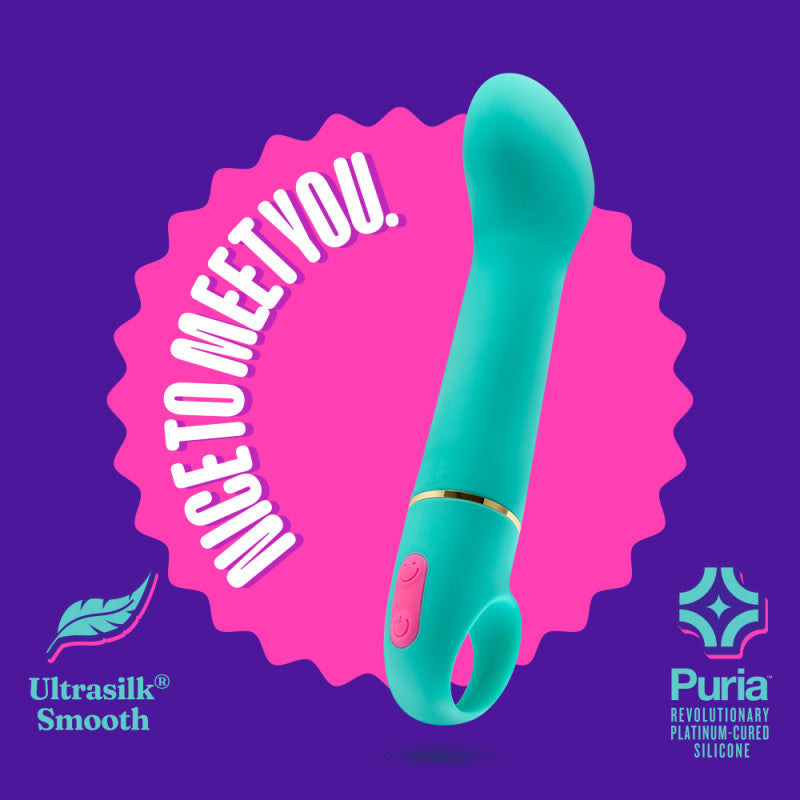 Aria Flirty AF - Teal 16.5 cm Vibrator showcasing its smooth design and vibrant color, perfect for intimate essentials for her.