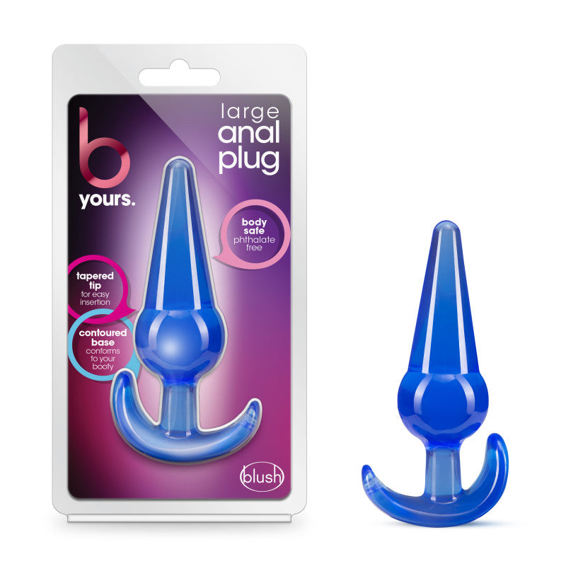 B Yours Large Anal Plug - 12.2 cm Butt Plug packaging and product image showing tapered design for comfort.