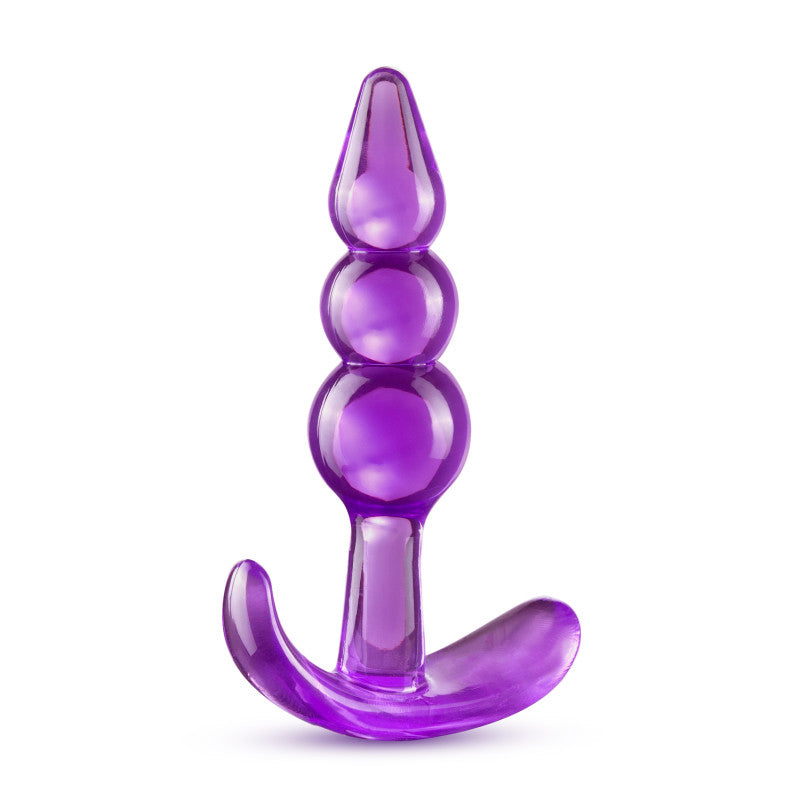 B Yours Triple Bead Anal Plug -  9.5 cm Butt Plug in purple, perfect for intimate essentials for her.