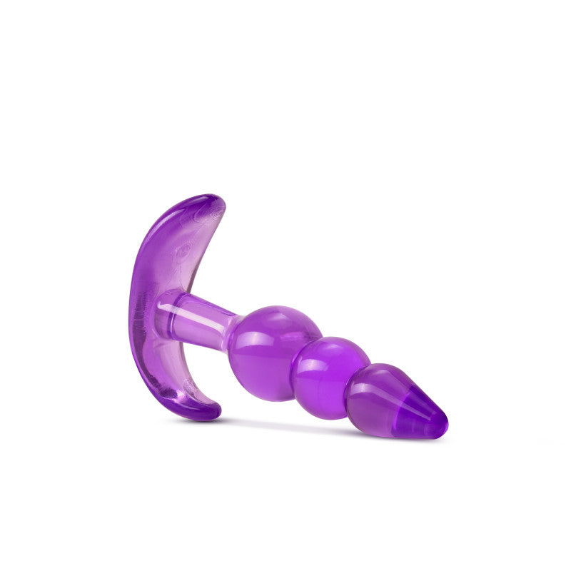 B Yours Triple Bead Anal Plug - 9.5 cm Butt Plug in purple, designed for comfort and pleasure with three bulbs.