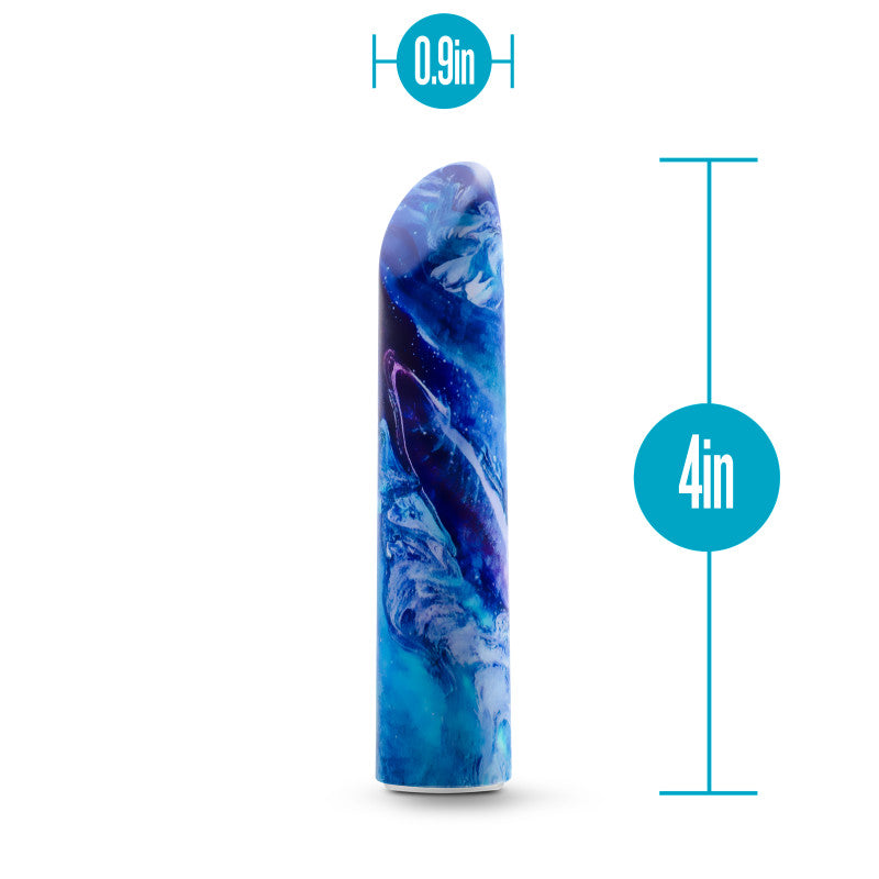 Limited Addiction Mesmerize - Power Vibe - Azure 10.2 cm USB Rechargeable Bullet, a sleek and colorful vibrator design.