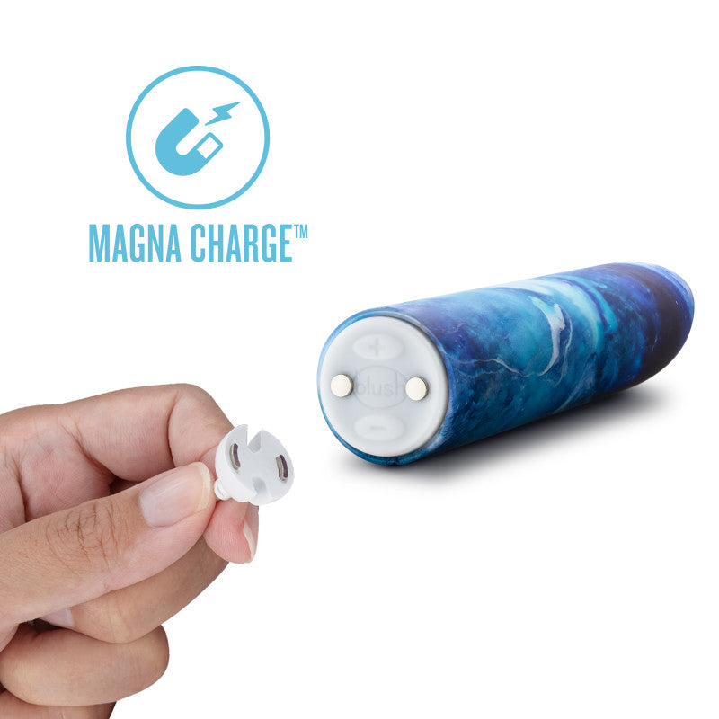 Limited Addiction Mesmerize - Power Vibe - Azure 10.2 cm USB Rechargeable Bullet with Magna Charge feature