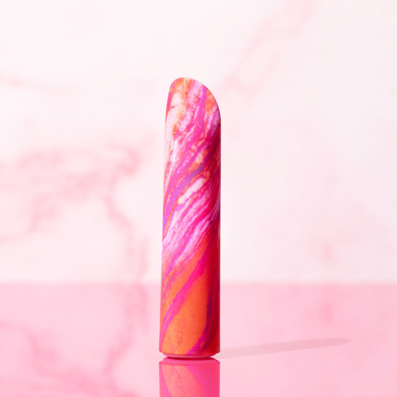 Limited Addiction Fiery - Power Vibe - Coral 10.2 cm USB Rechargeable Bullet in vibrant pink and coral colors.