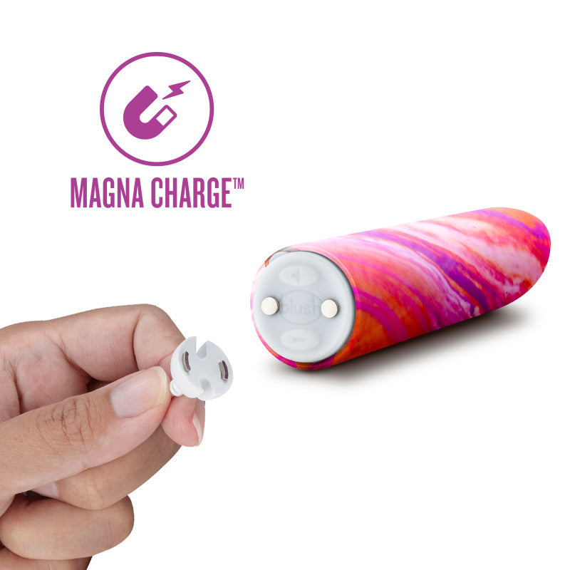 Limited Addiction Fiery - Power Vibe - Coral 10.2 cm USB Rechargeable Bullet with Magna Charge feature.