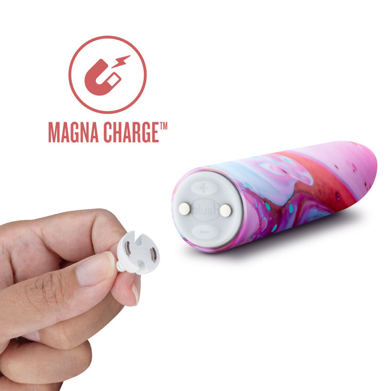 Limited Addiction Fascinate - Power Vibe - Peach 10.2 cm USB Rechargeable Bullet with Magna Charge feature.