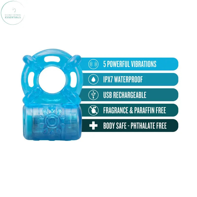 Affordable quality Stay Hard Rechargeable 5 Function Cock Ring -  USB Rechargeable Vibrating Cock Ring  from Blush Novelties by Discreet Intimate Essentials with Discreet Delivery 