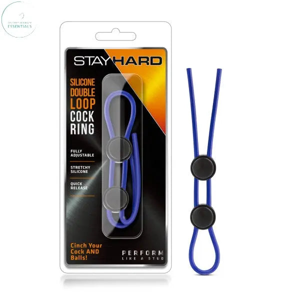 Affordable quality Stay Hard - Silicone Double Loop Cock Ring -  Adjustable Lasso Cock Ring  from Blush Novelties by Discreet Intimate Essentials with Discreet Delivery 