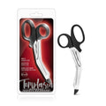 Temptasia Safety Scissors -  Bondage Safety Sisters for safe release from bondage materials, featuring a protective tip and angled handle.