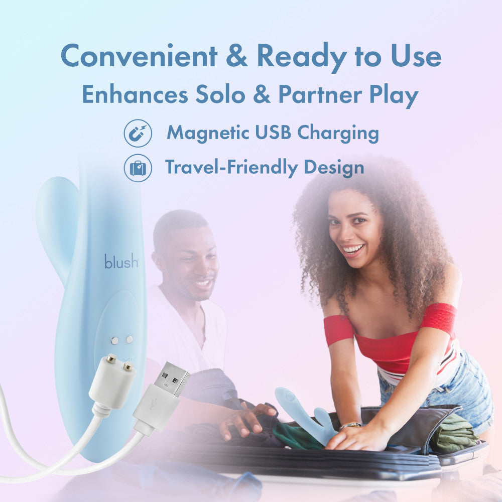 Play With Me - Moondust Magic - 20.3 cm USB Rechargeable Rabbit Vibrator, perfect for solo and partner play, magnetic USB charging.
