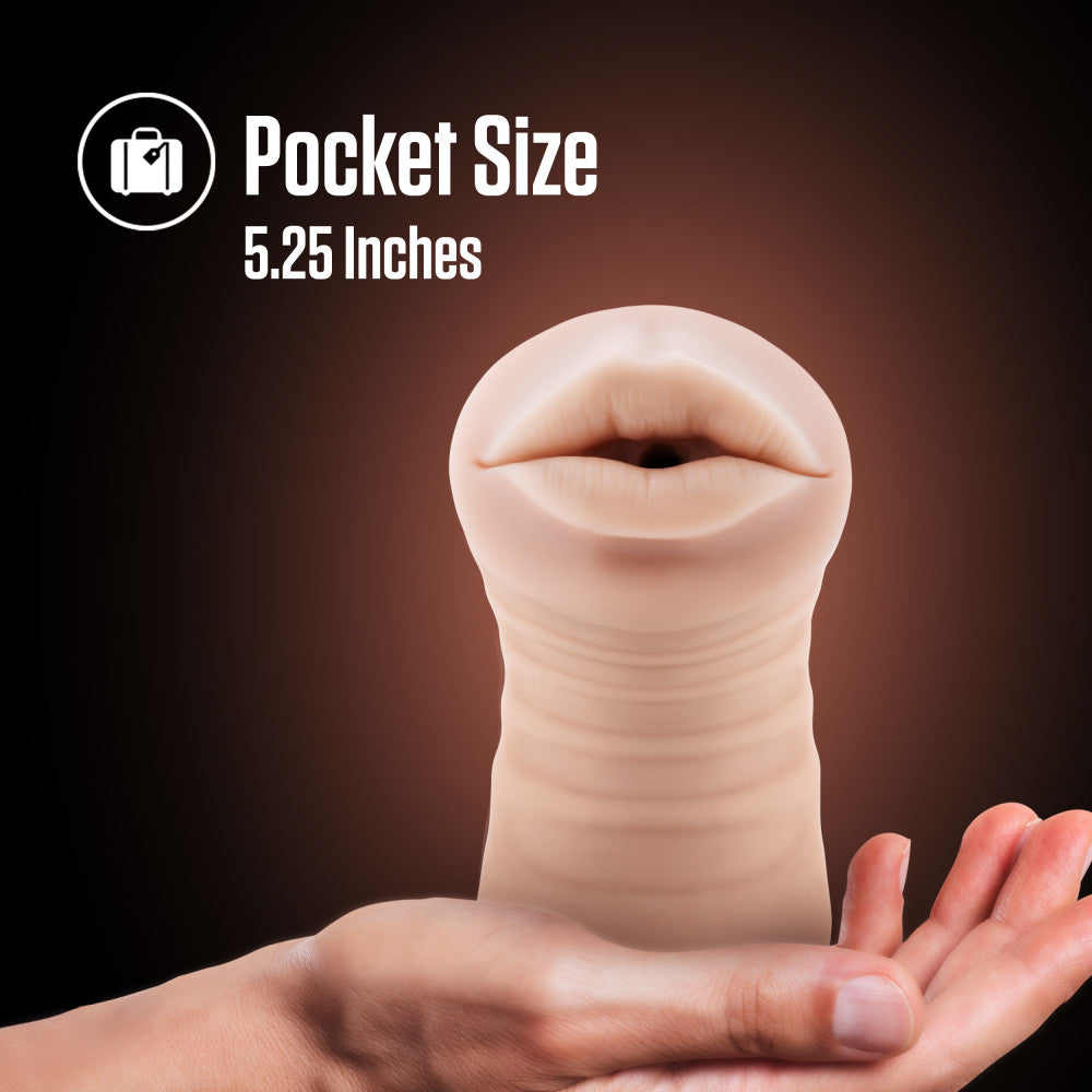 Pocket Size 5.25 Inches Vibrating Oral Stroker for intimate essentials, men's masturbators, and sexy toys for men.