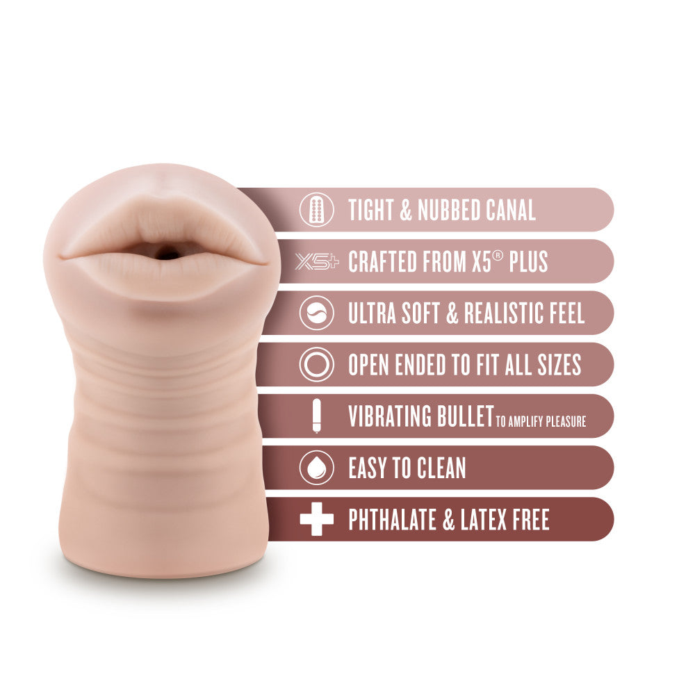 EnLust - Nicole -  Vibrating Oral Stroker features tight nubbed canal and vibrating bullet for enhanced pleasure.