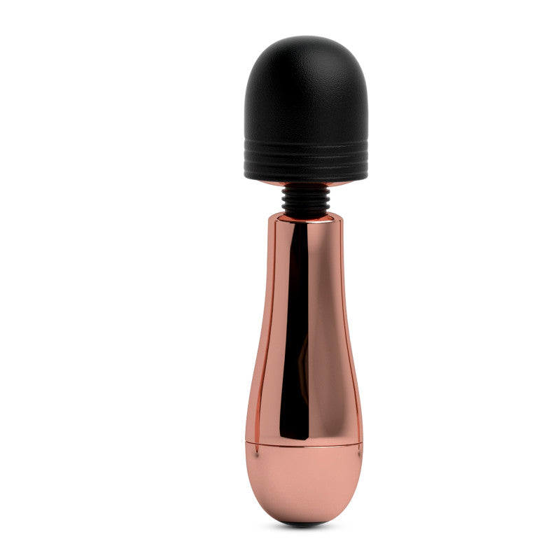 Lush Chloe -  USB Rechargeable Mini Massager Wand in sleek rose gold and black design, perfect for intimate essentials for her.