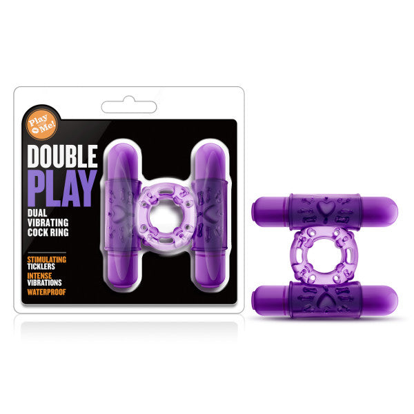 Play With Me - Double Play -  Dual Vibrating Cock Ring with stimulating ticklers and intense vibrations.