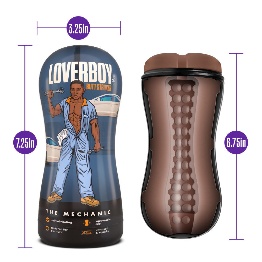 Loverboy The Mechanic - Male Ass Stroker with dimensions and self-lubricating design for enhanced pleasure.