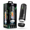 M For Men - Master Blaster - USB Rechargeable Vibrating & Sucking Auto Stroker packaging and product image.